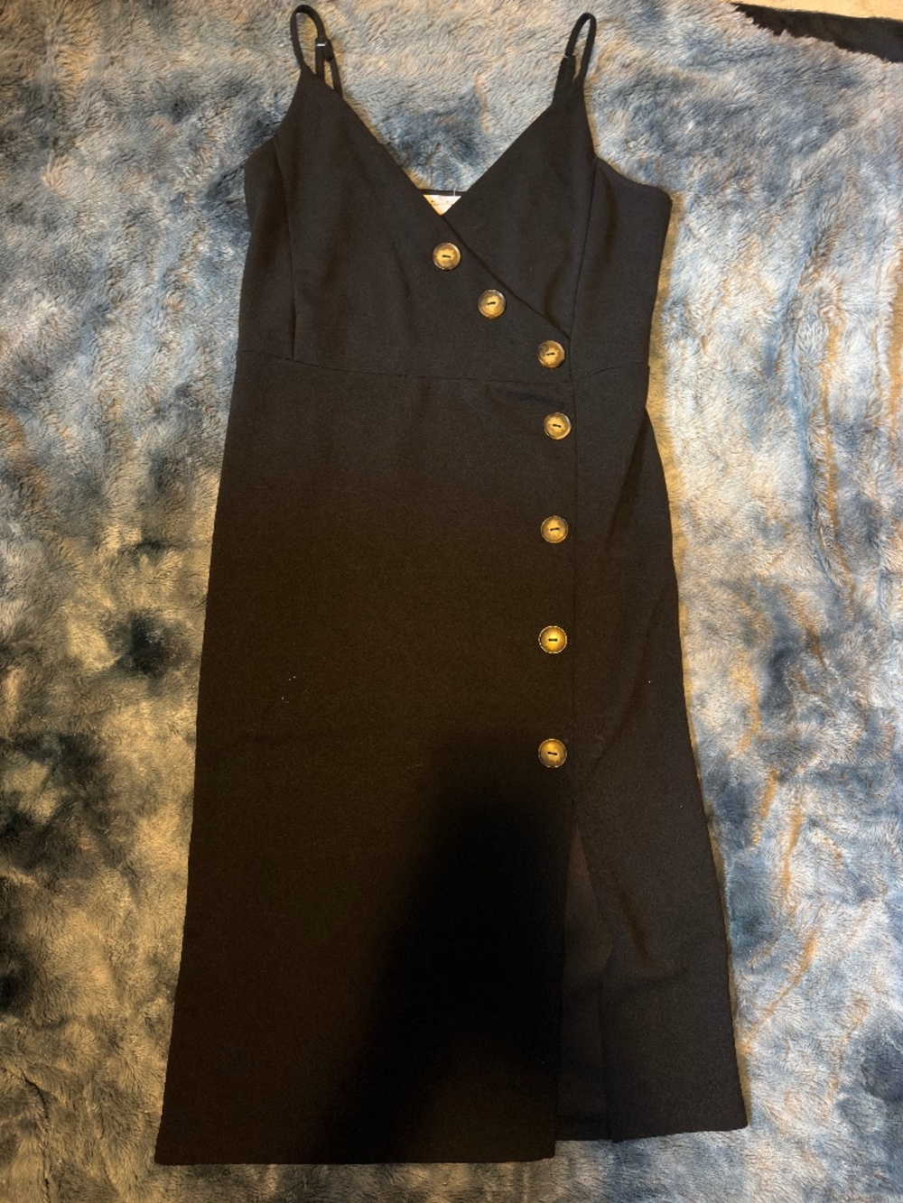 Streetwear Society Black Button Detail Midi Dress | Large